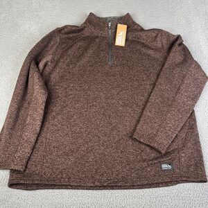 Eddie Bauer Radiator Fleece Mens 2XL Brown 1/4 Zip Pullover Sweater Mahogany